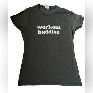 Gray and White Port & Company Workout Buddies T-shirt